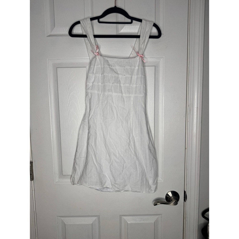 BEVERLY & BECK Matilda Bow Strap Mini Dress Size S coquette girly feminine - Picture 3 of 7